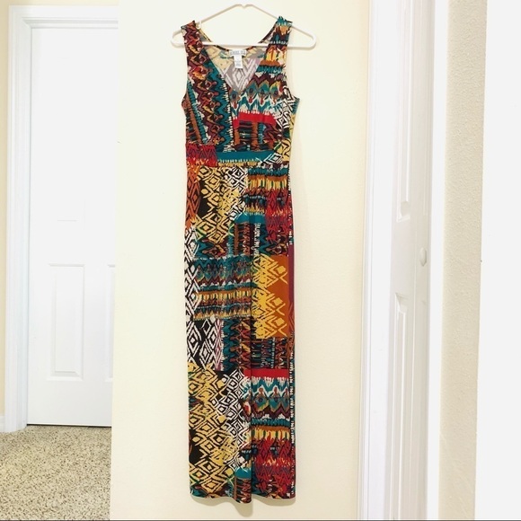 Robbie Bee Abstract Print Maxi Dress Size Small - Picture 2 of 6